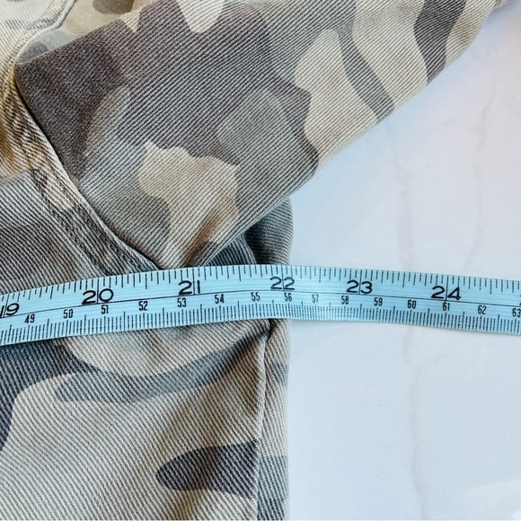 Zara Camo Denim Utility Distressed Oversized Jacket with Sequins Small Unisex - Picture 9 of 10